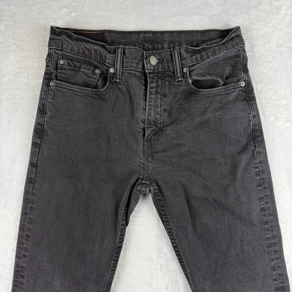 Levis Jeans Men 32x32 Black 502 Regular Tapered American Western Dark Wash Denim
